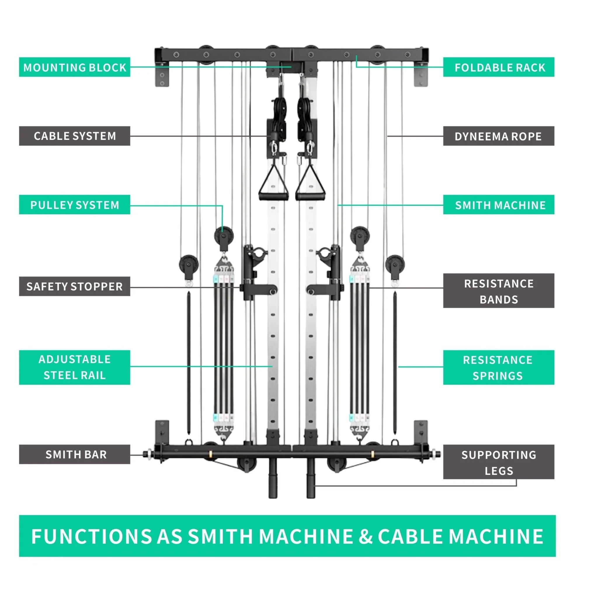 Folding Wall-Mounted Smith Machine